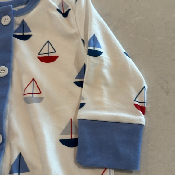 Sugar Bee One Piece Baby Boy's Outfit Sailboats Size 6 Months - Picture 4 of 8